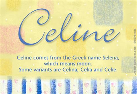 meaning of celine name|origin of celine name.